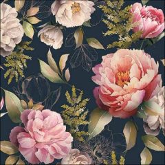   Ambiente Peonies composition black papírszalvéta 33x33cm, 20db-os