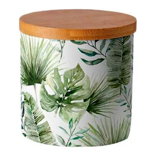 Ambiente Jungle leaves white porcelán konyhai tároló 10x10cm