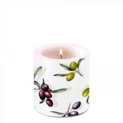 Ambiente Delicious olives átvilágítós gyertya 8x7,5cm 