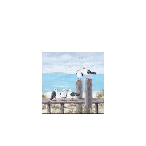 Seagulls on the dock papírszalvéta 25x25cm, 20db-os – Ambiente
