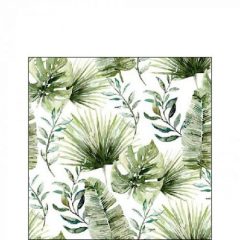  Ambiente Jungle leaves white papírszalvéta 25x25cm, 20db-os