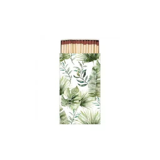 Jungle leaves white gyufa 6,5x11cm – Ambiente