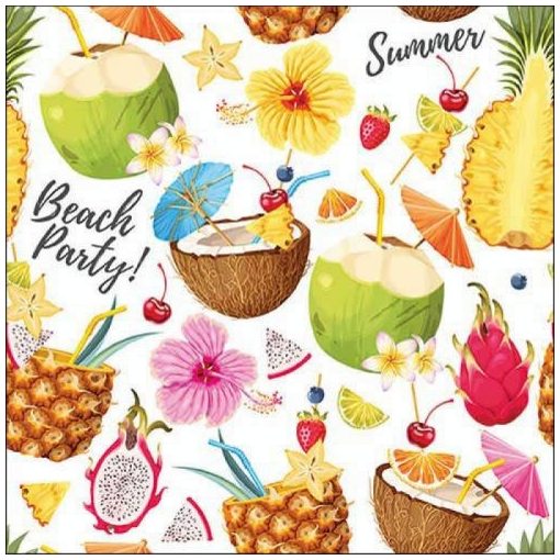 Ambiente Beach Party white papírszalvéta 33x33cm, 20db-os