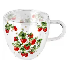  Bunch of strawberries duplafalú borosilicate üvegcsésze 0,25l – Ambiente