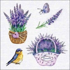 Ambiente Lavender baskets papírszalvéta 33x33cm, 20db-os