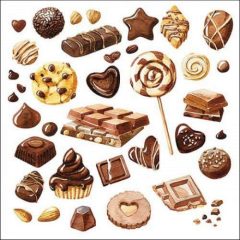 Ambiente Sweet chocolates papírszalvéta 33x33cm, 20db-os