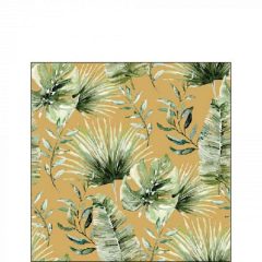 Ambiente Jungle leaves gold papírszalvéta 25x25cm, 20db-os