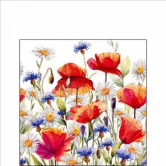  Ambiente Poppies and cornflower papírszalvéta 25x25cm, 20db-os