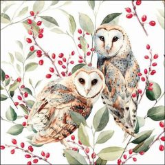 Ambiente Barn owl couple papírszalvéta 33x33cm, 20db-os