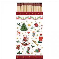 Ambiente Ornaments all over red gyufa 6,5x11cm
