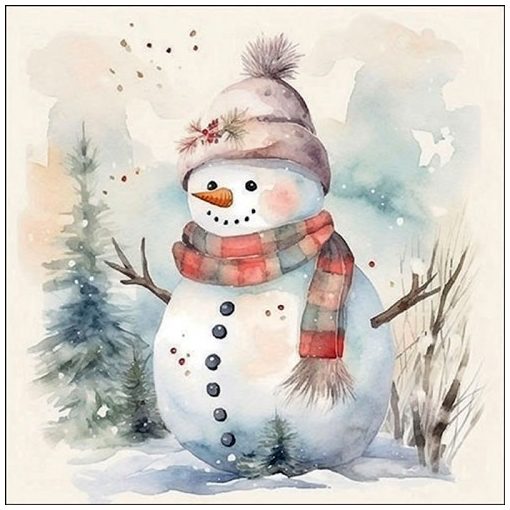 Ambiente Snowman in nature papírszalvéta 33x33cm, 20db-os