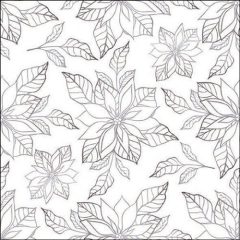   Ambiente Poinsettia outline silver papírszalvéta 33x33cm, 20db-os