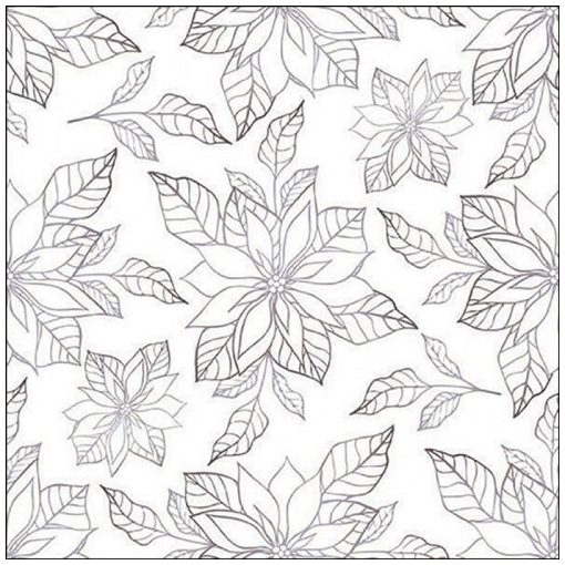 Ambiente Poinsettia outline silver papírszalvéta 33x33cm, 20db-os