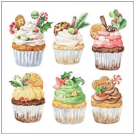 Ambiente Sweet Christmas white papírszalvéta 33x33cm, 20db-os