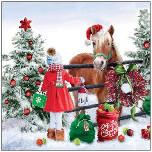 Ambiente Horse girl papírszalvéta 33x33cm, 20db-os