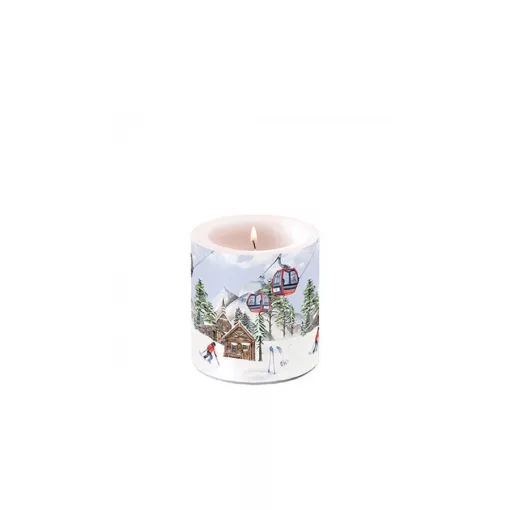 Ski hut átvilágítós gyertya 8x7,5cm – Ambiente