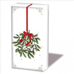 Ambiente Mistletoe with bow white  papírzsebkendő 10db-os