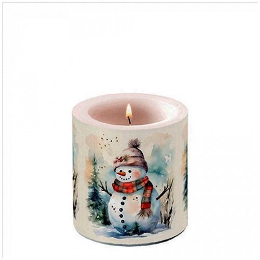 Ambiente Snowman in nature ávilágítós gyertya 8x7,5cm