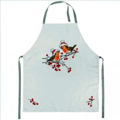 Ambiente Christmas robins white kötény 70x85cm, 100% pamut