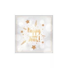   New Year glitter white papírszalvéta 33x33cm, 20db-os – Ambiente