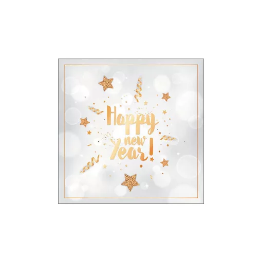 New Year glitter white papírszalvéta 33x33cm, 20db-os – Ambiente