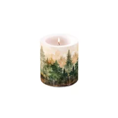 Evergreen trees átvilágítós gyertya 10x10cm – Ambiente