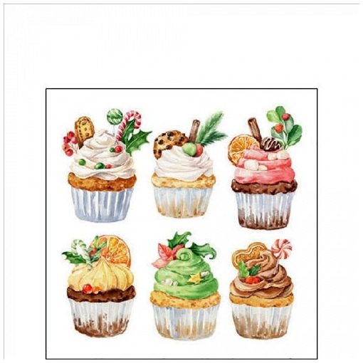 Ambiente Sweet Christmas white papírszalvéta 25x25cm, 20db-os