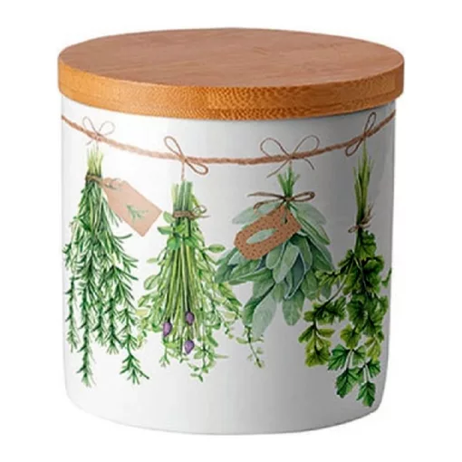 Fresh Herbs porcelán konyhai tároló 10x10cm