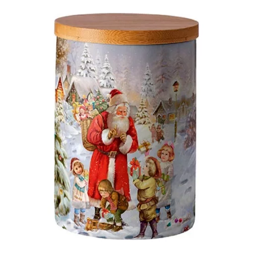 Santa bringing presents porcelán konyhai tároló 13,5x10cm
