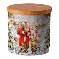 Santa bringing presents porcelán konyhai tároló 10x10cm