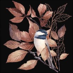 Lovely chickadee black papírszalvéta 33x33cm, 20db-os