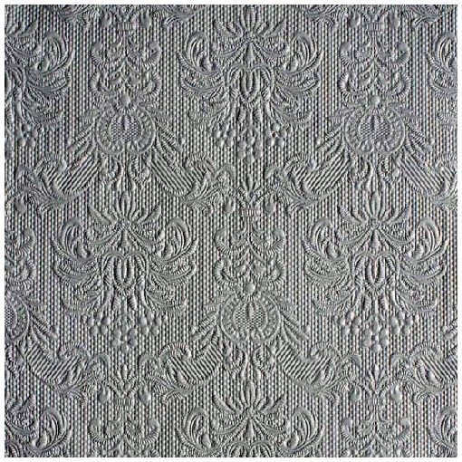 Elegance grey dombornyomott papírszalvéta 33x33cm, 15db-os