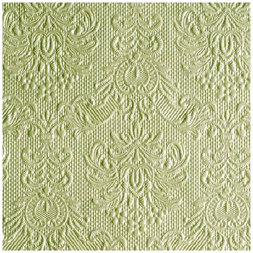 Elegance pearl green dombornyomott papírszalvéta 25x25cm, 15db-os