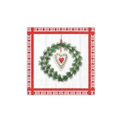   Heart in wreath papírszalvéta 33x33cm, 20db-os – Ambiente