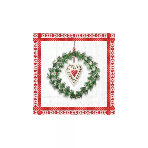 Heart in wreath papírszalvéta 33x33cm, 20db-os – Ambiente