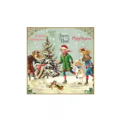   X-Mas on ice green papírszalvéta 33x33cm, 20db-os – Ambiente