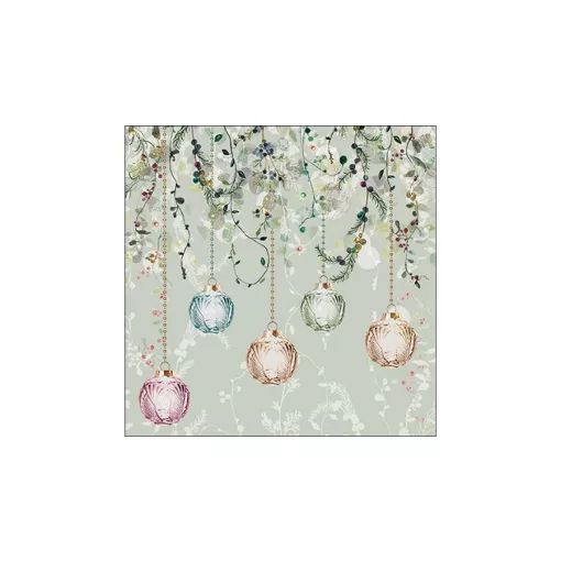 Floral Christmas green papírszalvéta 33x33cm, 20db-os – Ambiente
