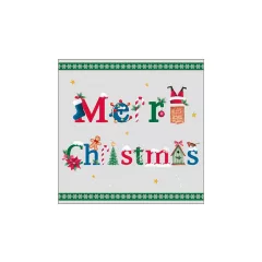   Merry message green papírszalvéta 33x33cm, 20db-os – Ambiente
