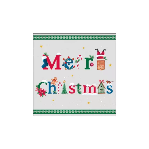 Merry message green papírszalvéta 33x33cm, 20db-os – Ambiente