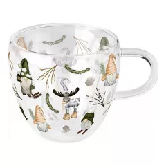   Forest gnomes white duplafalú borosilicate üvegcsésze 0,25L – Ambiente