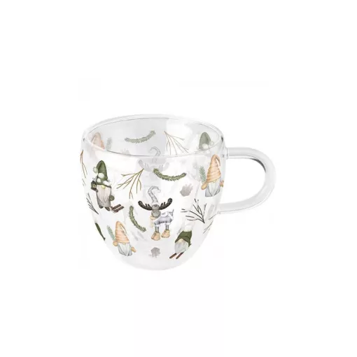 Forest gnomes white duplafalú borosilicate üvegcsésze 0,25L – Ambiente