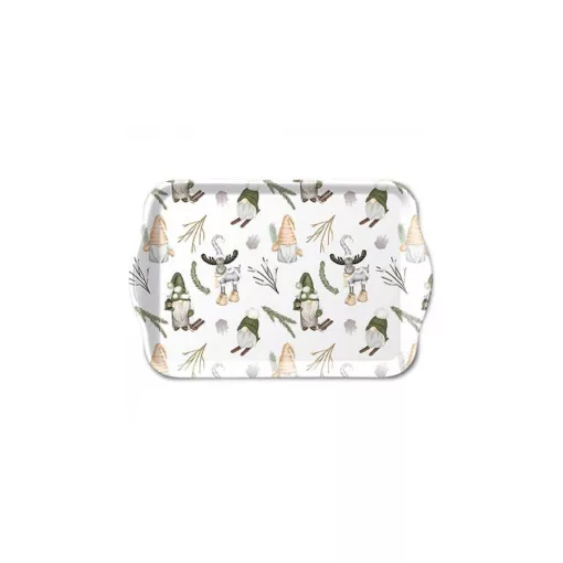 Forest gnomes white műanyag kistálca 13x21cm – Ambiente