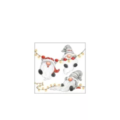   Gnomes on the light chain white papírszalvéta 25x25cm, 20db-os – Ambiente