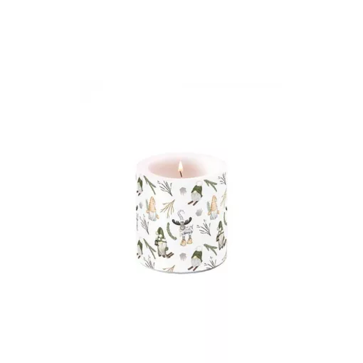Forest gnomes white átvilágítós gyertya 8x7,5cm – Ambiente