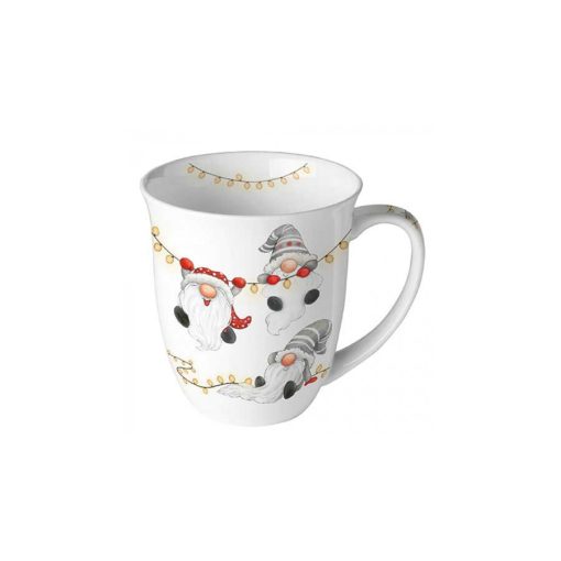 Gnomes on the light chain white porcelánbögre 0,4l – Ambiente
