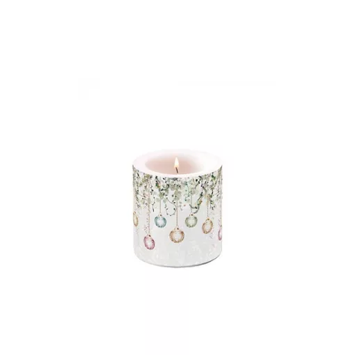 Floral Christmas grey átvilágítós gyertya 8x7,5cm – Ambiente