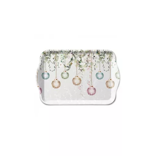 Floral Christmas grey műanyag kistálca 13x21cm – Ambiente