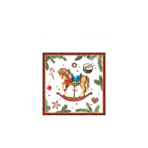 Classic rocking horse white papírszalvéta 25x25cm, 20db-os – Ambiente