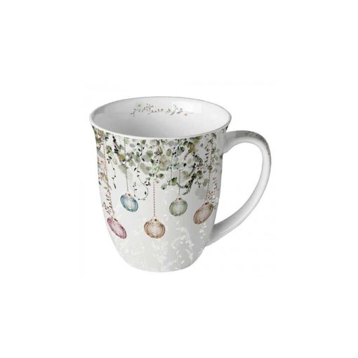 Floral Christmas grey porcelánbögre 0,4l – Ambiente