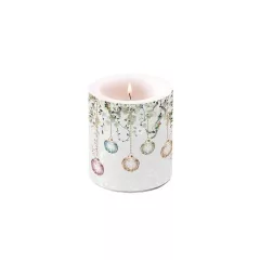   Floral Christmas grey átvilágítós gyertya 10x10xcm – Ambiente